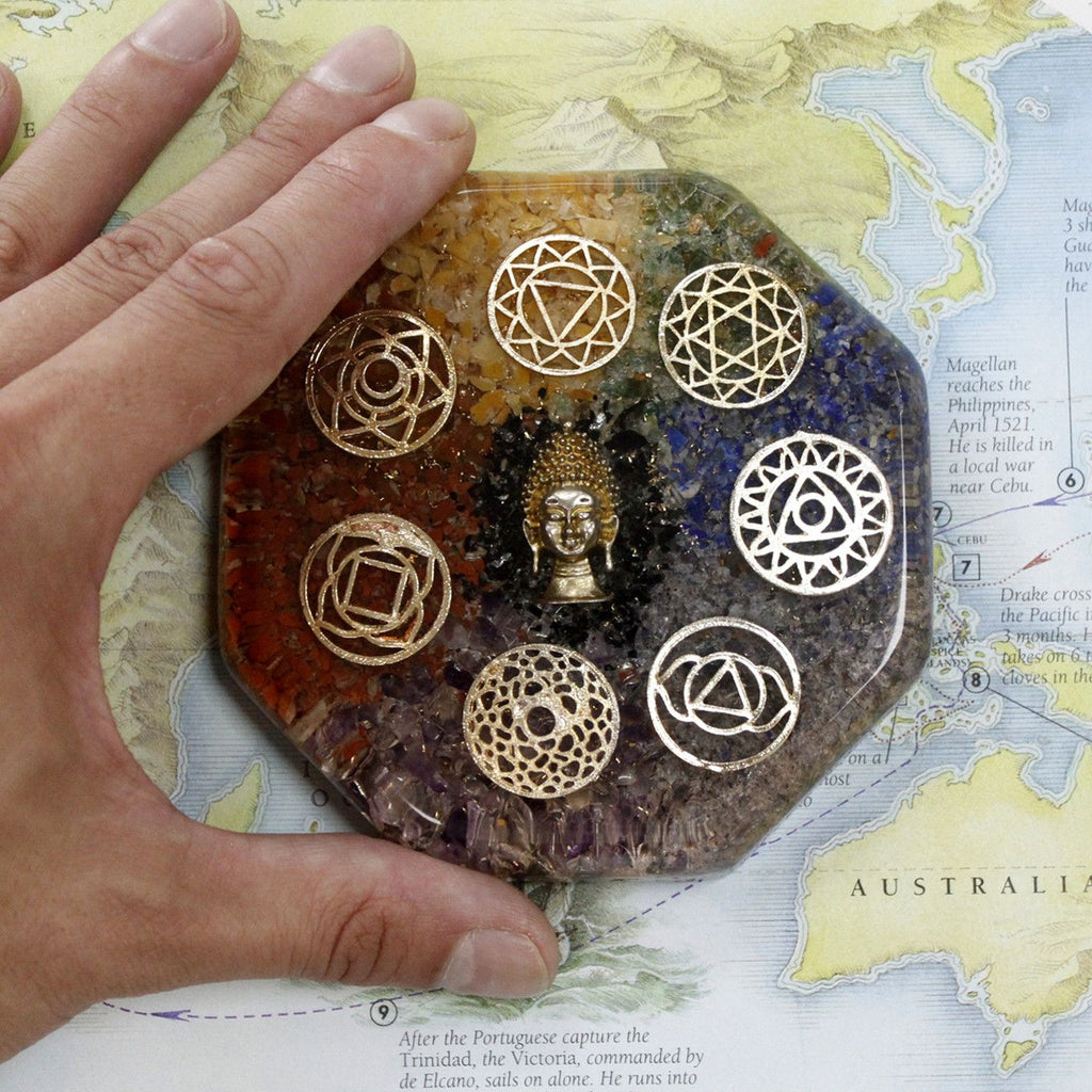 Orgonite Desk Power Pack - Hamsa with Selenite, Medium – view 4