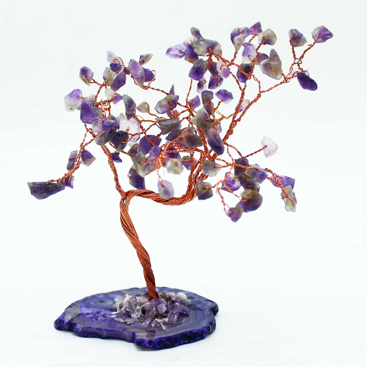 Large Amethyst Gemstone Tree on Natural Agate Base - 100 stones – view 2