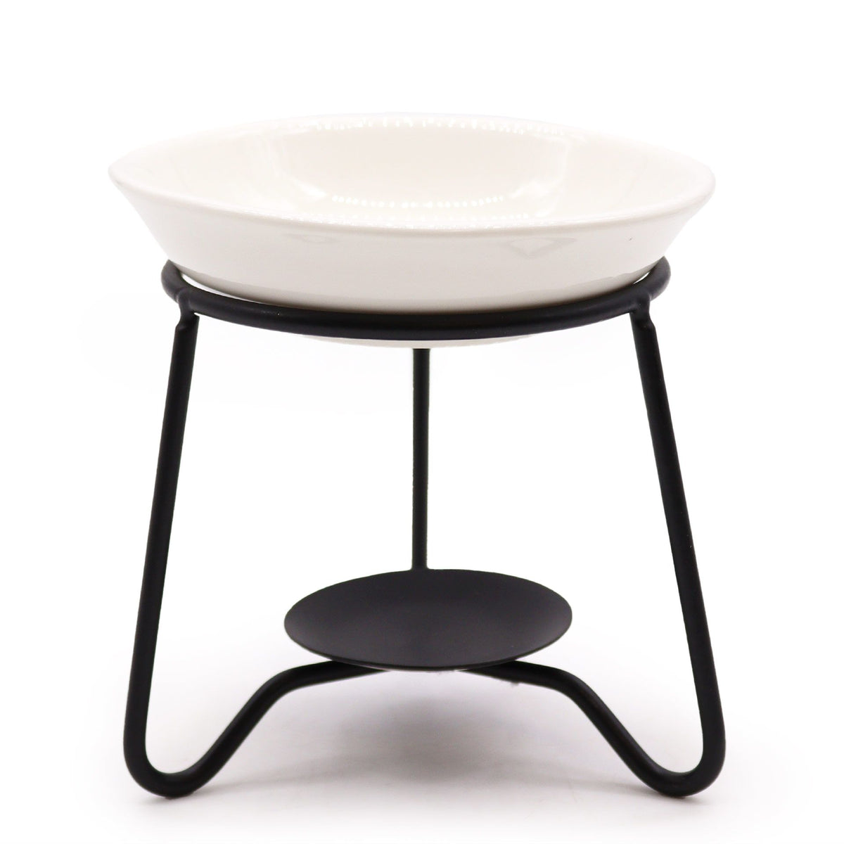 Simple Ceramic and Metal Oil Burner Stand