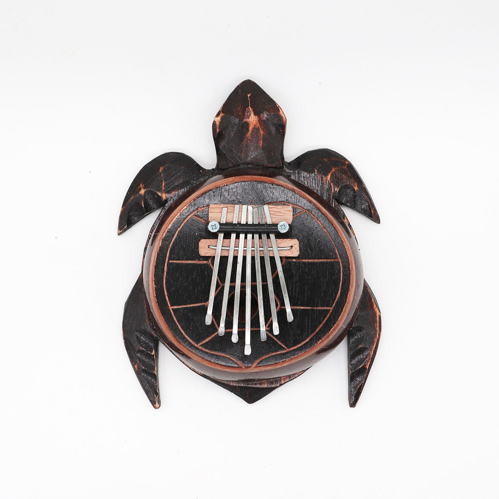Antique Turtle Coconut Kalimba with Steel Keys – view 2