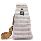 Natural Cotton Cross-Body Bag – Grey & White – view 2