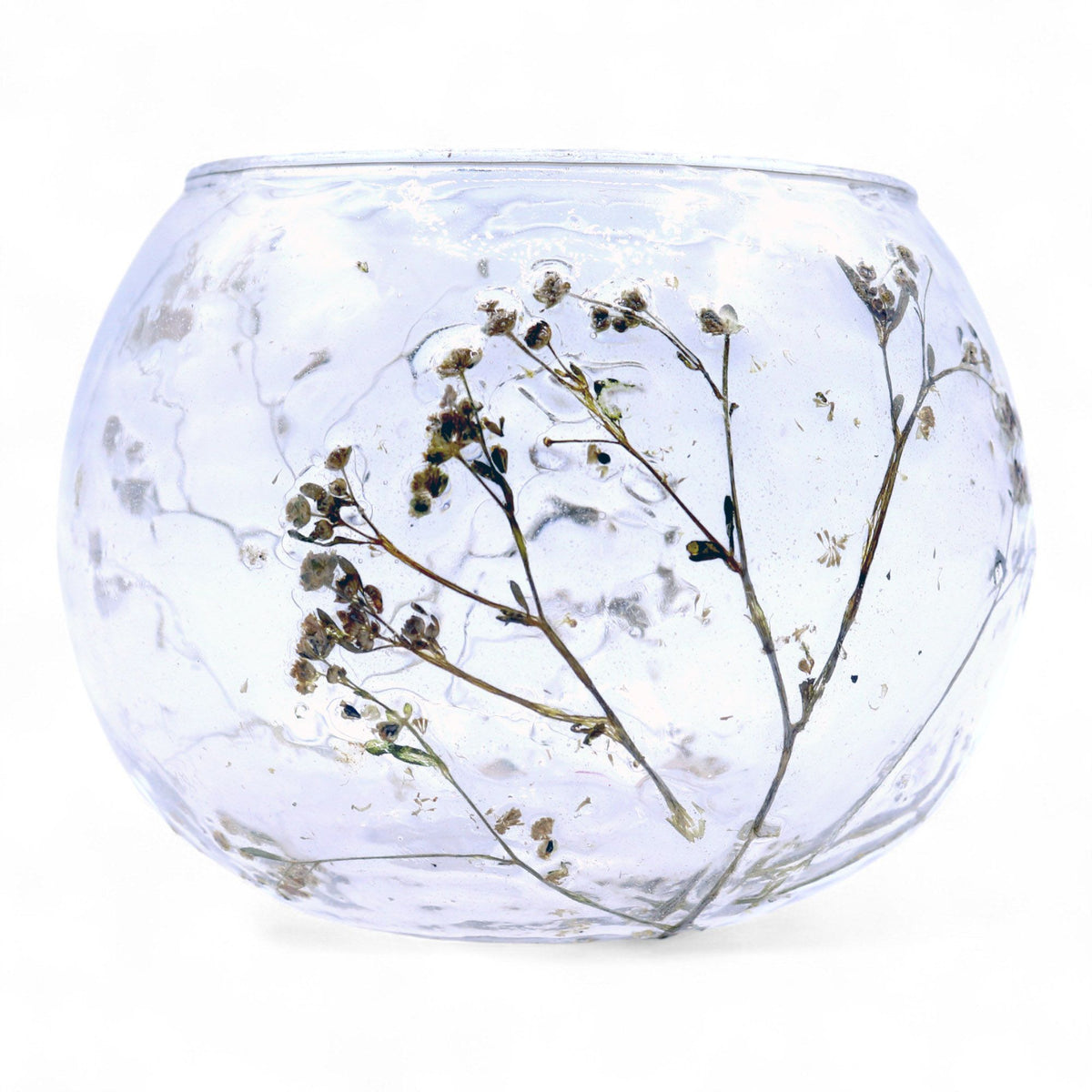 Natural Floral Glass Bowl Candle Holder - Margarita 8x10cm – view 5