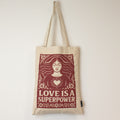 Nomad Sari Toni Tote Bag - Love is a Super Power - Natural