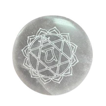 Selenite Chakra Charging Set of 7 Small Plates – view 2