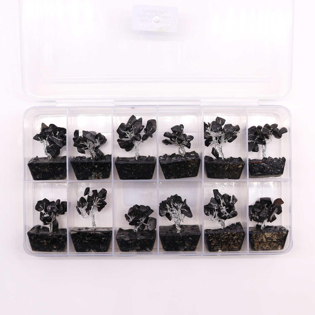 Mini Gemstone Tree on Orgonite Base, Black Agate – view 6