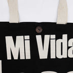 Nomad Sari Classic Tote Bag - Mi Vida Loca Skull - Black Cotton