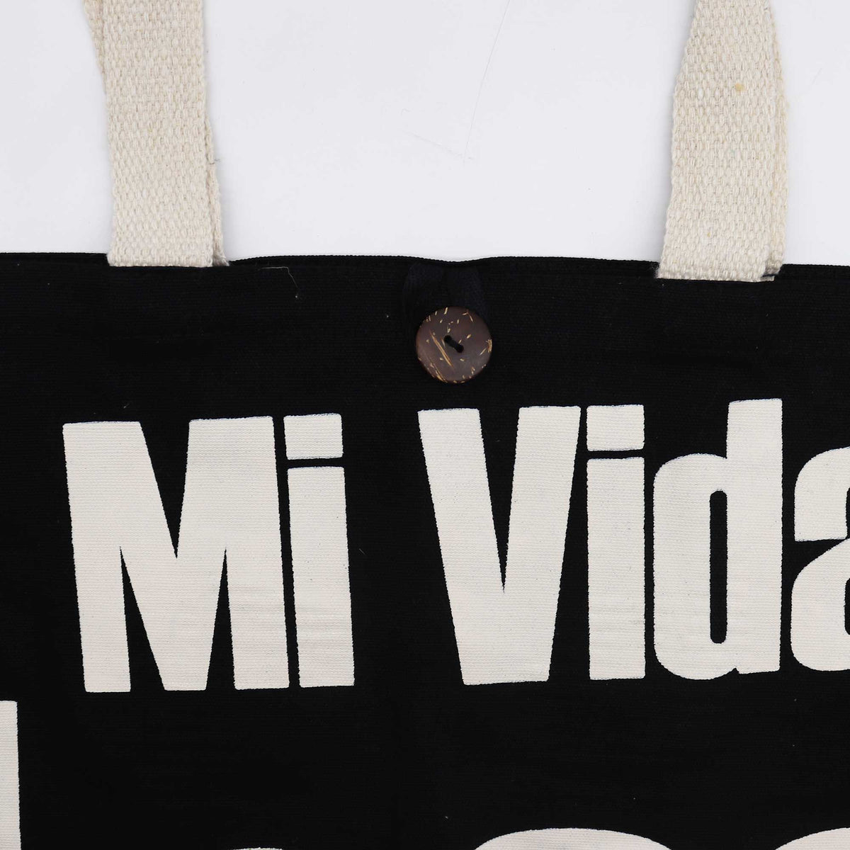 Nomad Sari Classic Tote Bag - Mi Vida Loca Skull - Black Cotton
