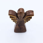 Small Mango Wood Angel - Gold Wings, 12cm – view 9