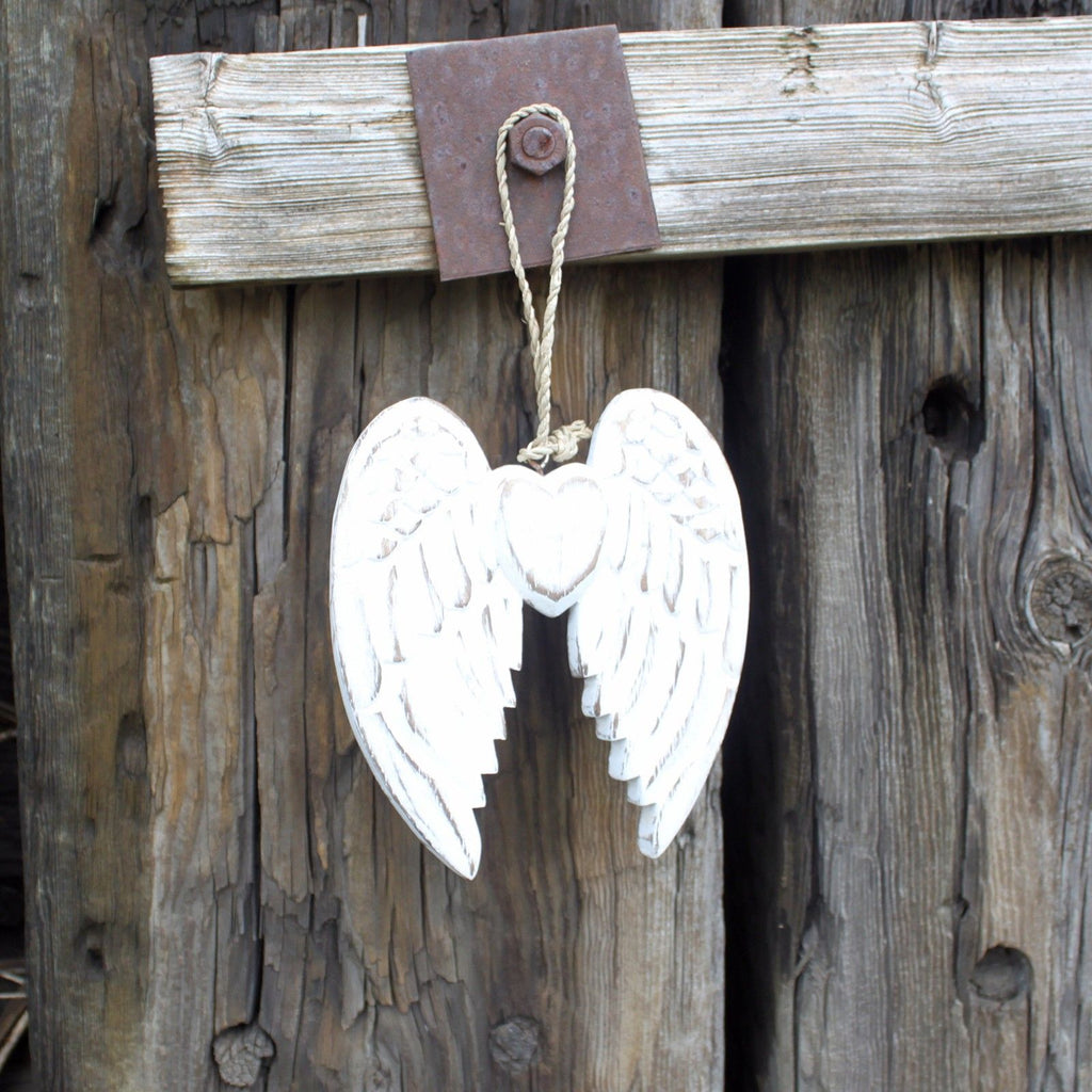 Small Double Angel Wing and Heart Wall Decor, 15 cm – view 4