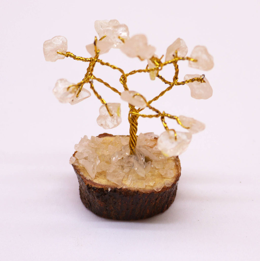 Rock Quartz Mini Gemstone Tree on Wood Base, 15 Stones – view 2