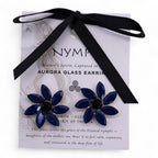 Nymph Royal Blue Flowers Vintage Glass Earrings – view 6
