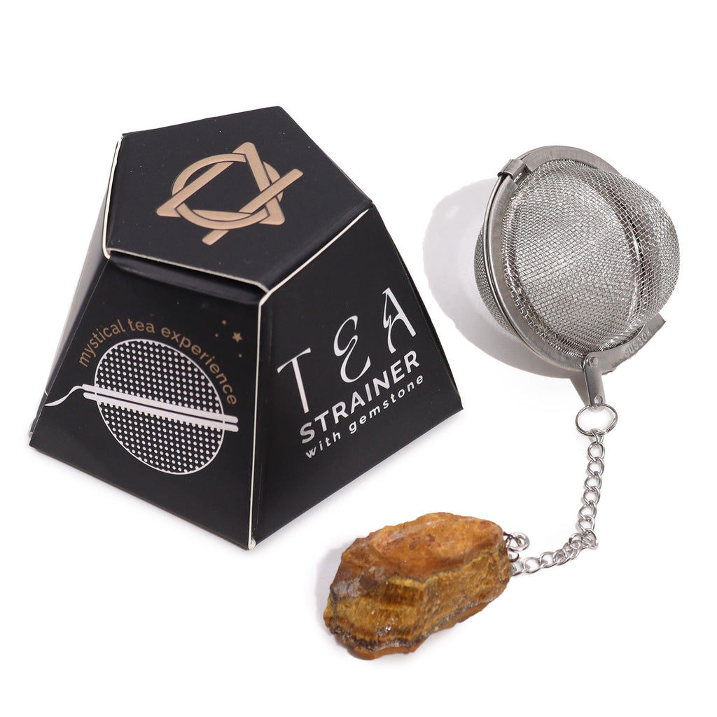Gold Tigers Eye Crystal Tea Strainer