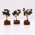 Black Agate Mini Gemstone Tree on Wood Base, 15 Stones – view 5