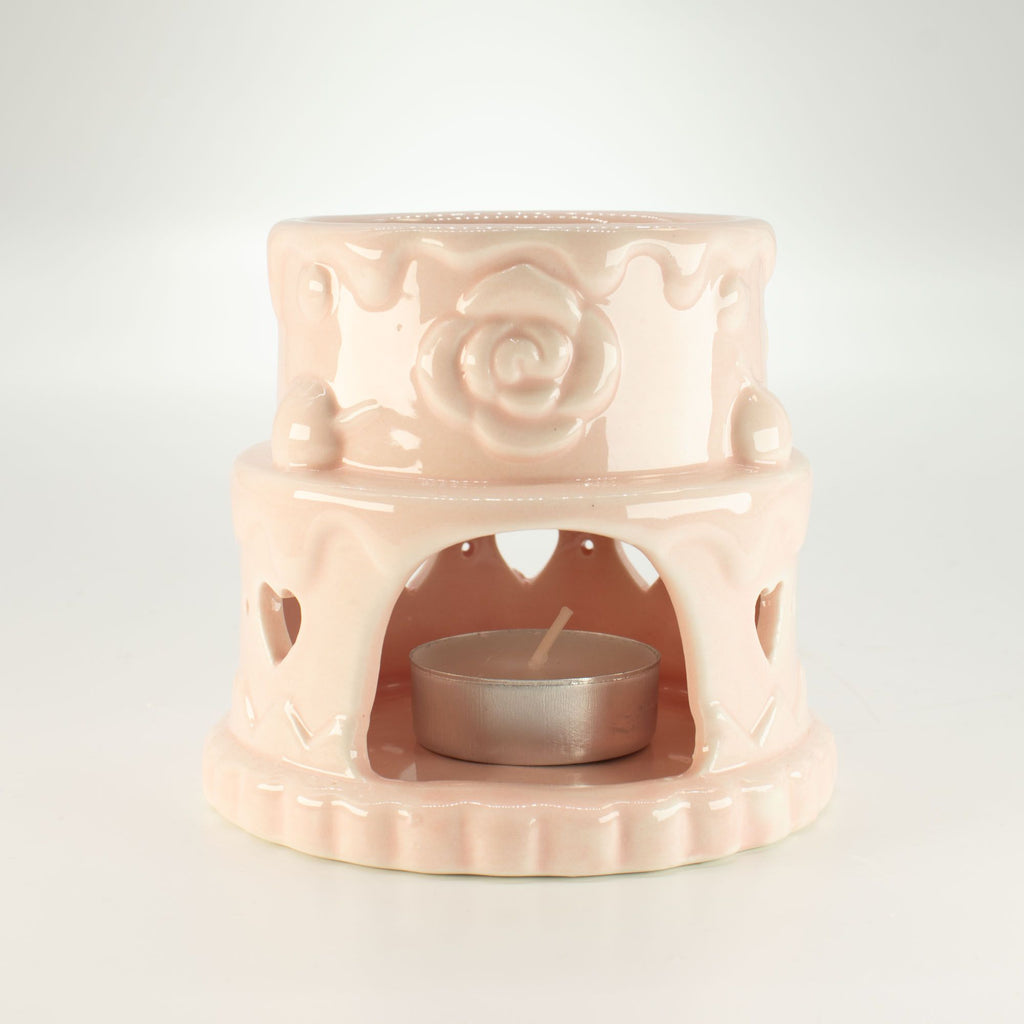 Ceramic Cake Oil Burner - Hearts - Pink – view 3