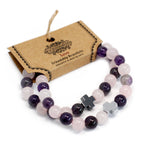 Love Friendship Bracelet Set - Amethyst & Rose Quartz – view 4