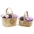 Medium Soap Flower Bouquet in Wicker Basket - Pink
