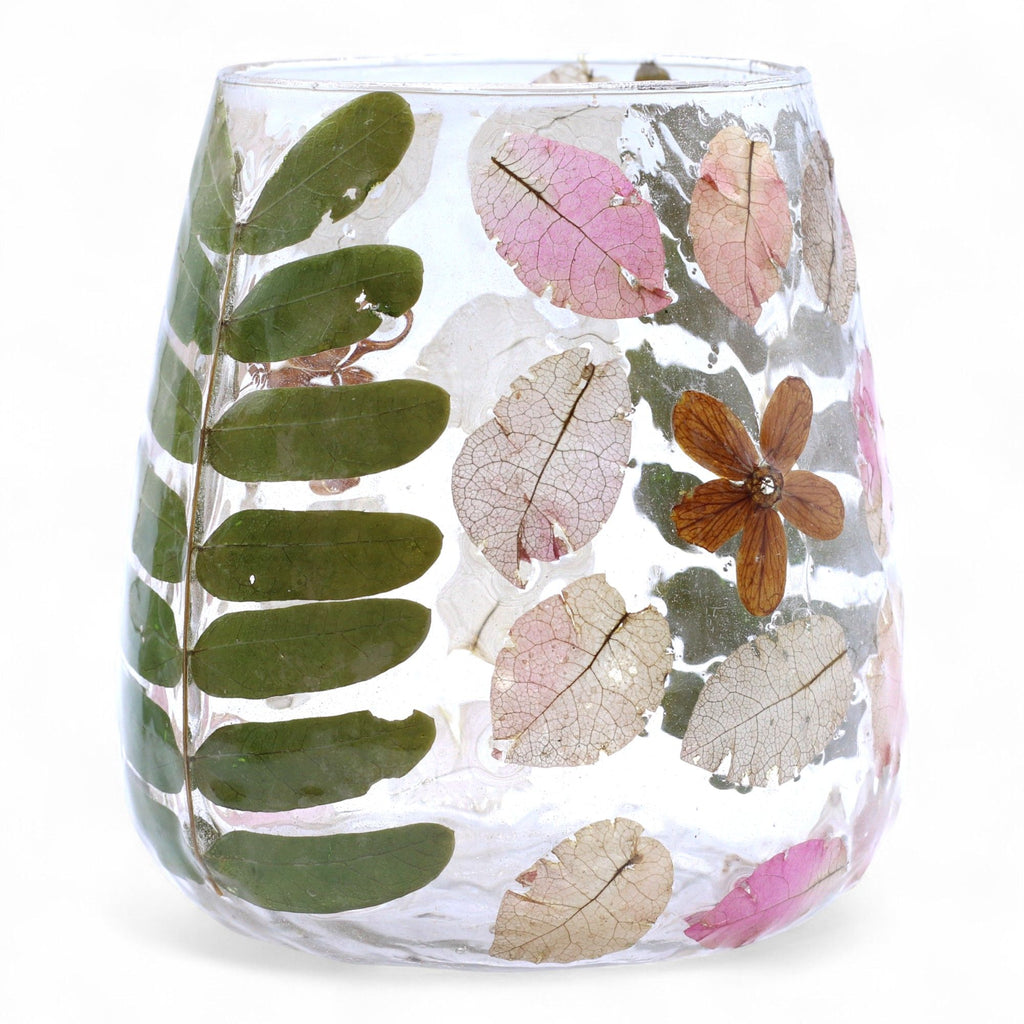 Primavera Glass Vase Candle Holder with Dried Flowers 12x11cm – view 6
