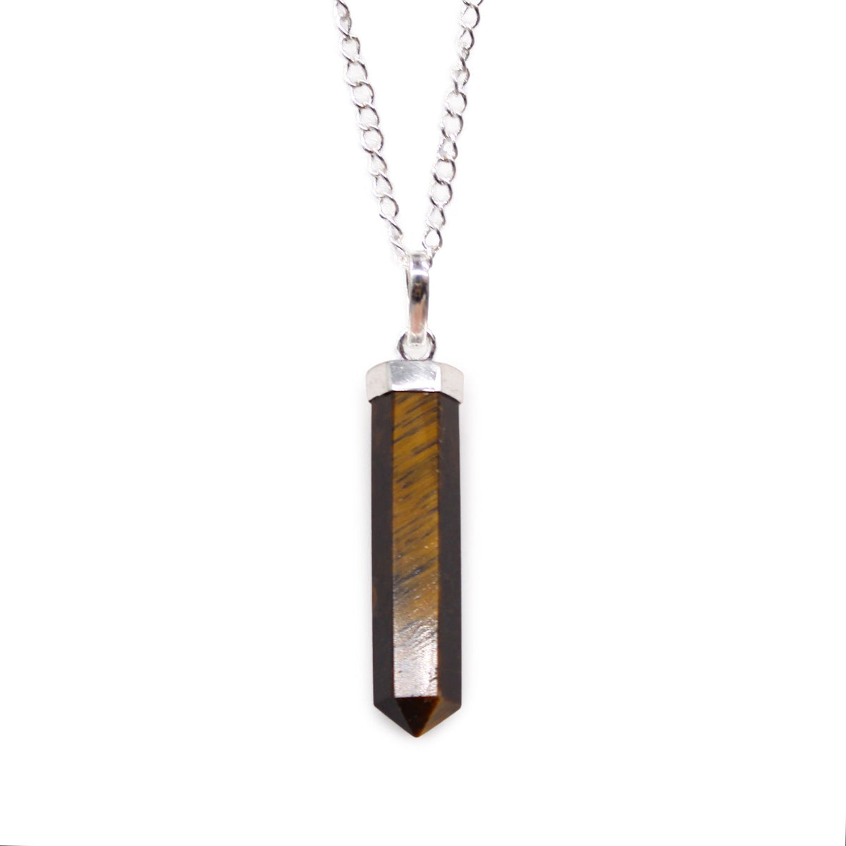 Tiger Eye Point Pendant Necklace – view 6