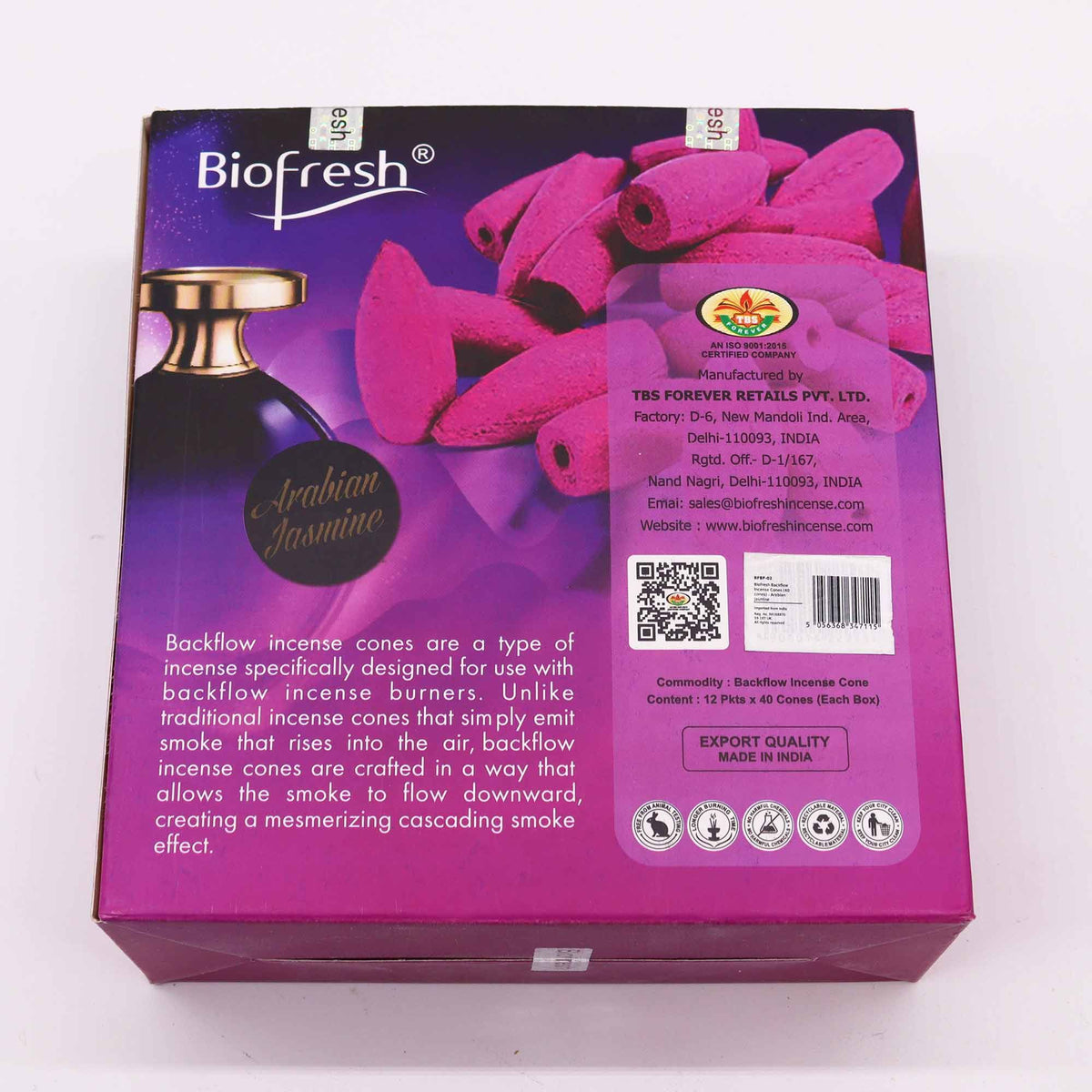 Biofresh Arabian Jasmine Backflow Incense Cones, 40 Pack – view 2