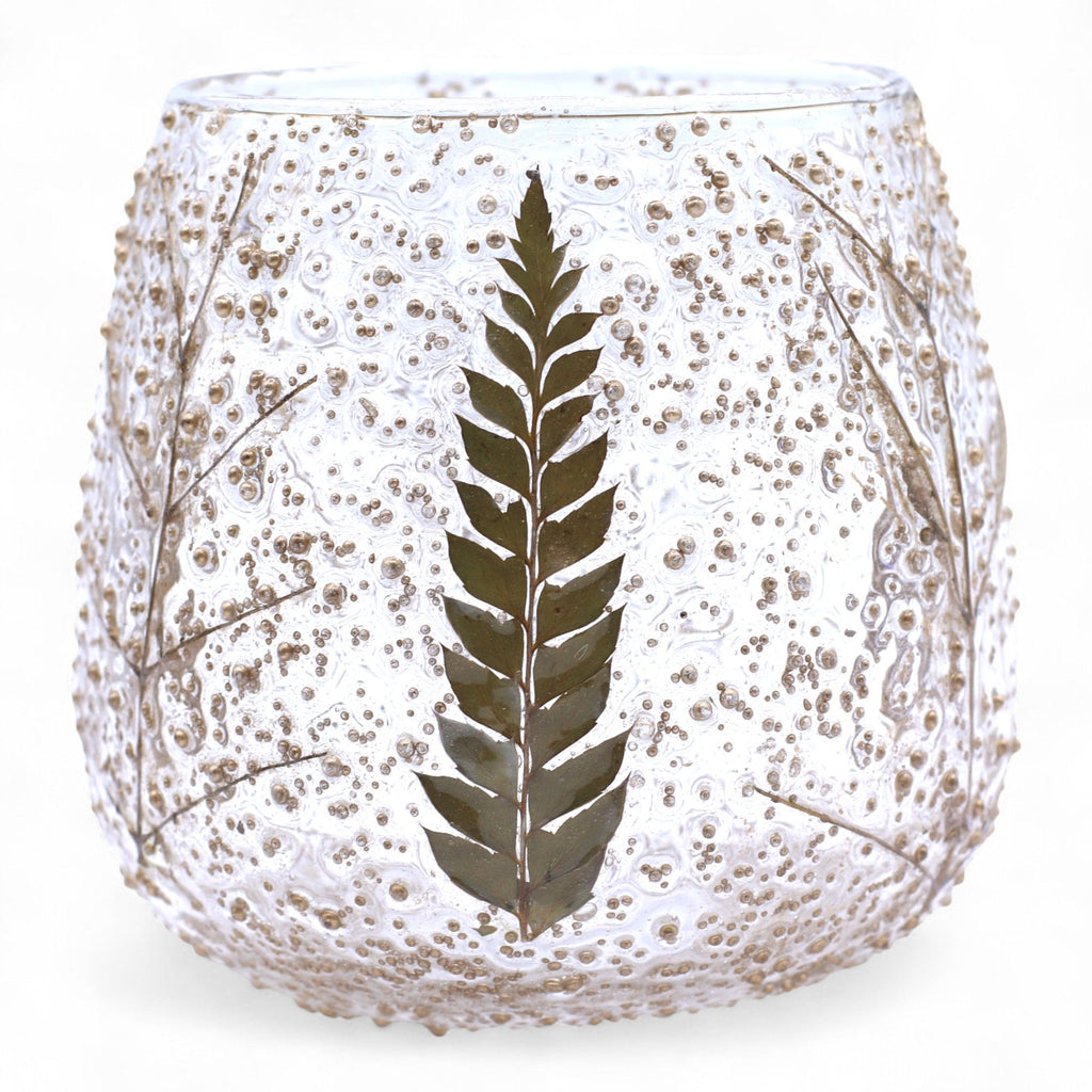 Natural Floral Glass Straight Candle Holder - Pino 10x9cm – view 9