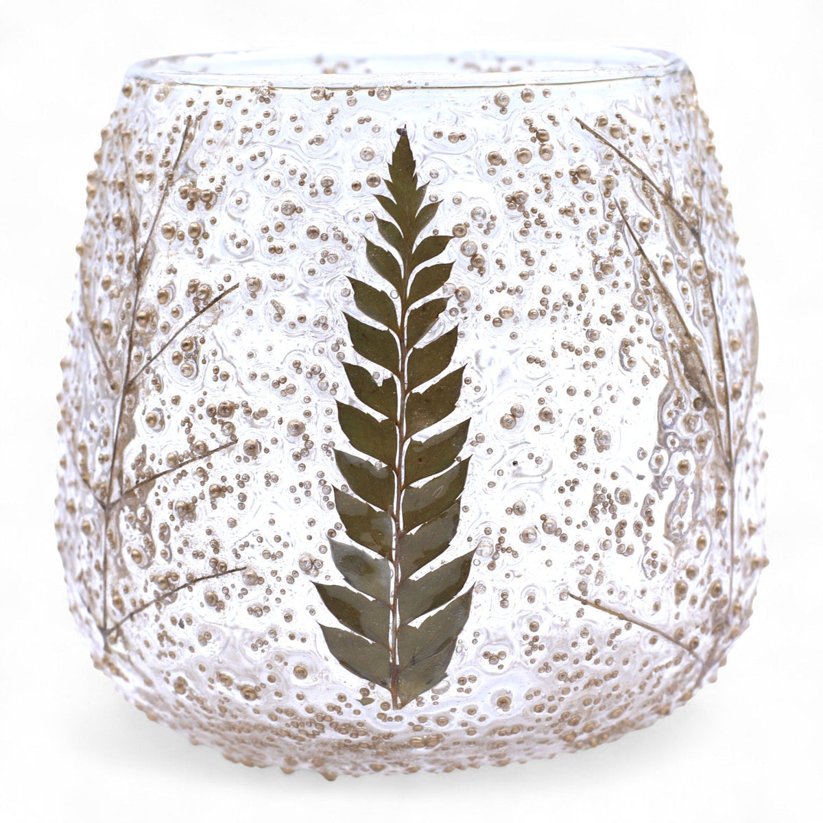 Natural Floral Glass Straight Candle Holder - Pino 10x9cm – view 9