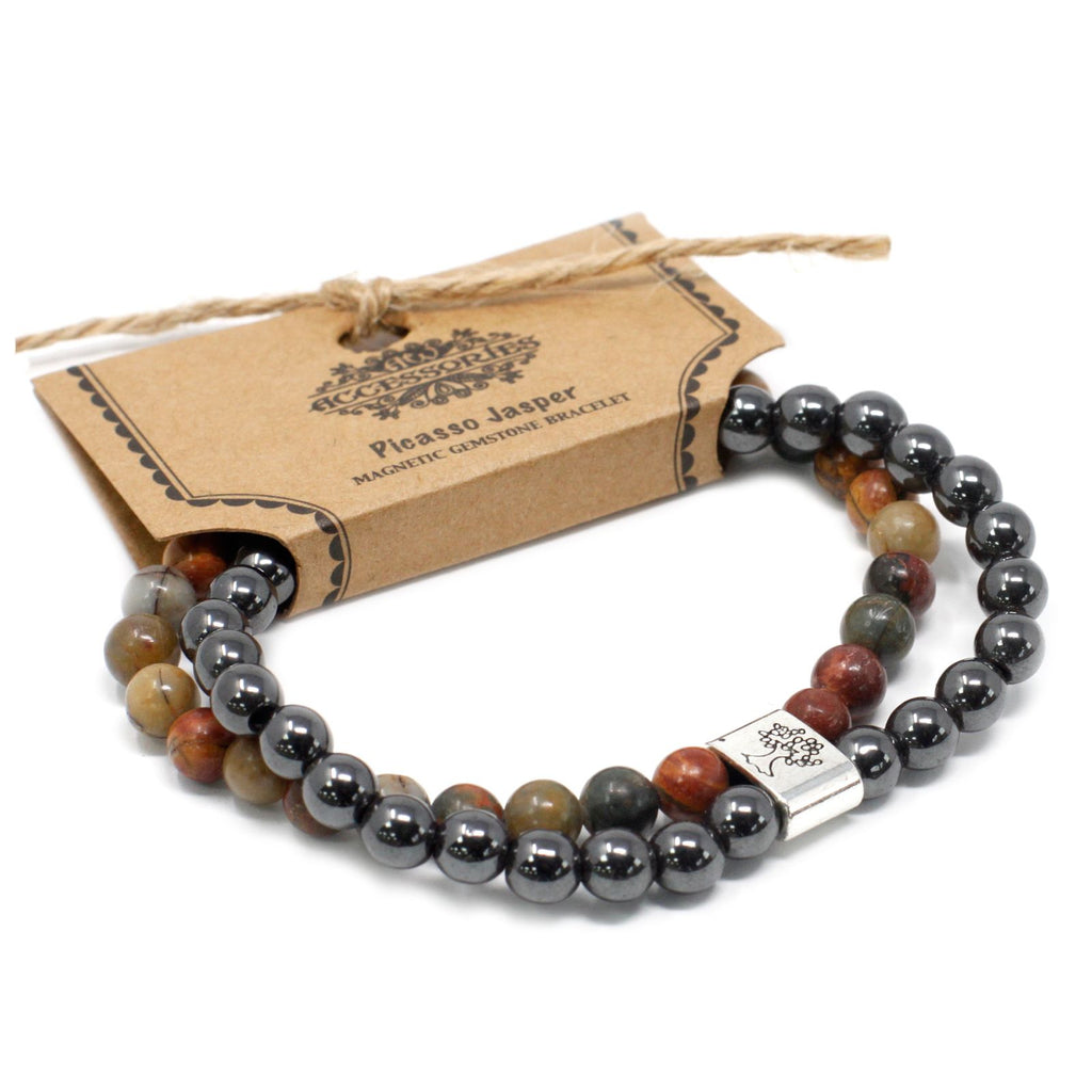 Magnetic Picasso Jasper Gemstone Bracelet – view 3