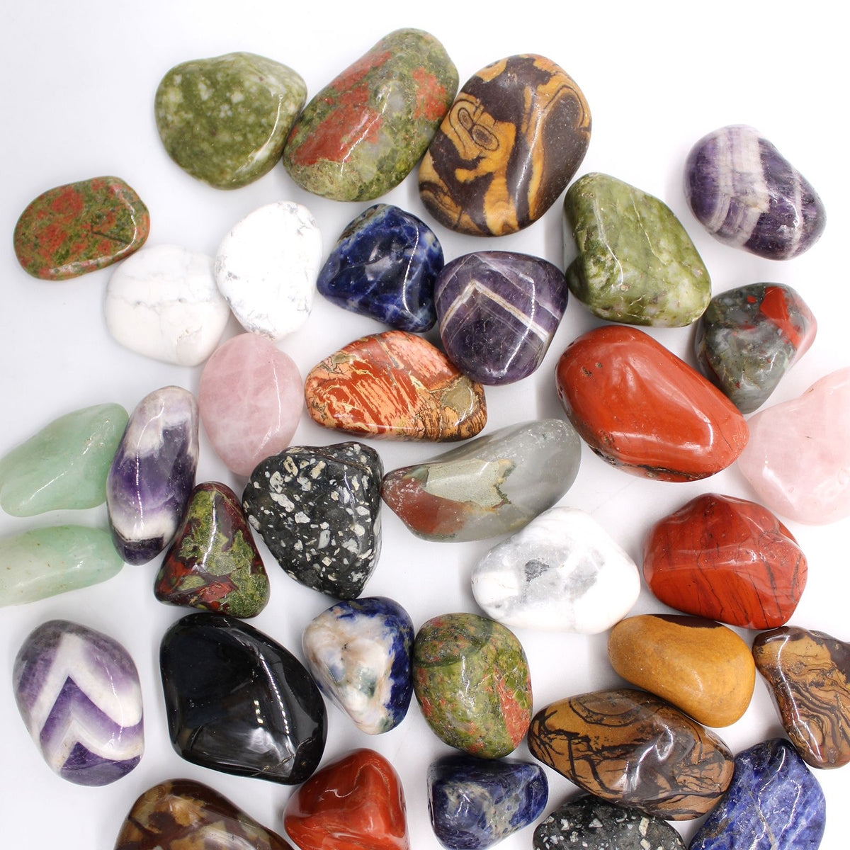 Bag of 12 Chevron Amethyst Tumble Stones - Medium African – view 3