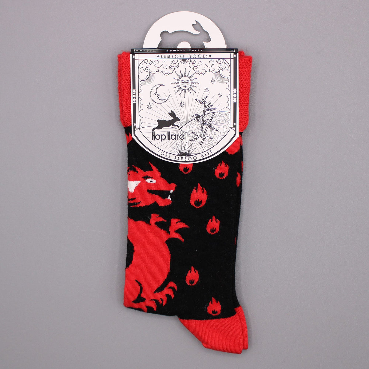 Hop Hare Bamboo Socks (36-40) - Red Dragons – view 5
