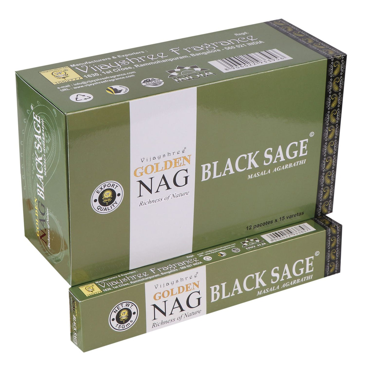 Golden Nag Black Sage Incense Sticks 15g Pack