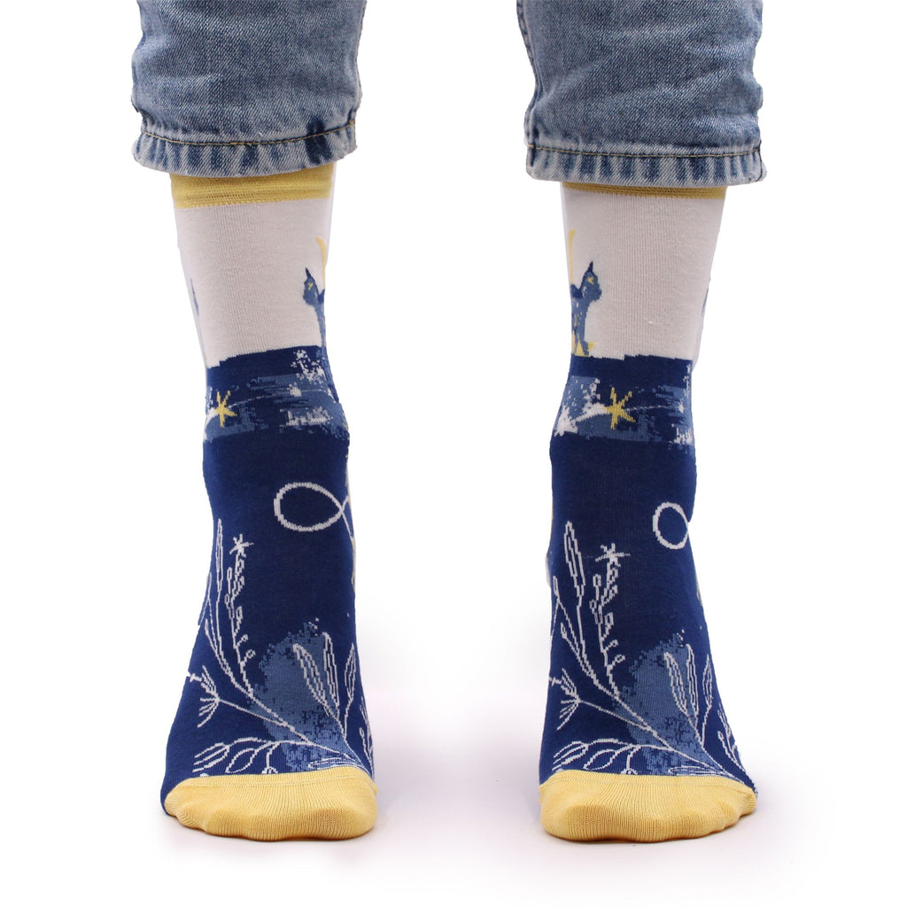 Hop Hare Bamboo Socks Midnight Cat Print (36-40) – view 3