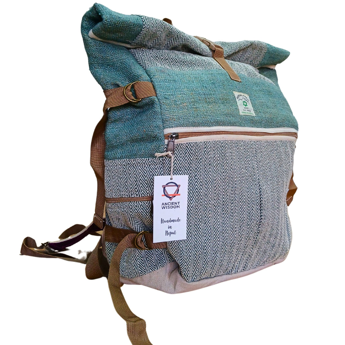 Hemp Trekking Rolling Backpack - Sage – view 5