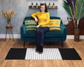 Indian Cotton Rug - Black/Grey - 70x172cm
