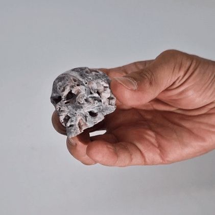 Calcite Geode Carved Skull, approx 4.5cm – view 3
