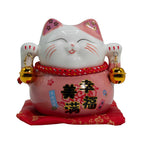 Money Cat Coin Bank on Cushion - Pink – view 2