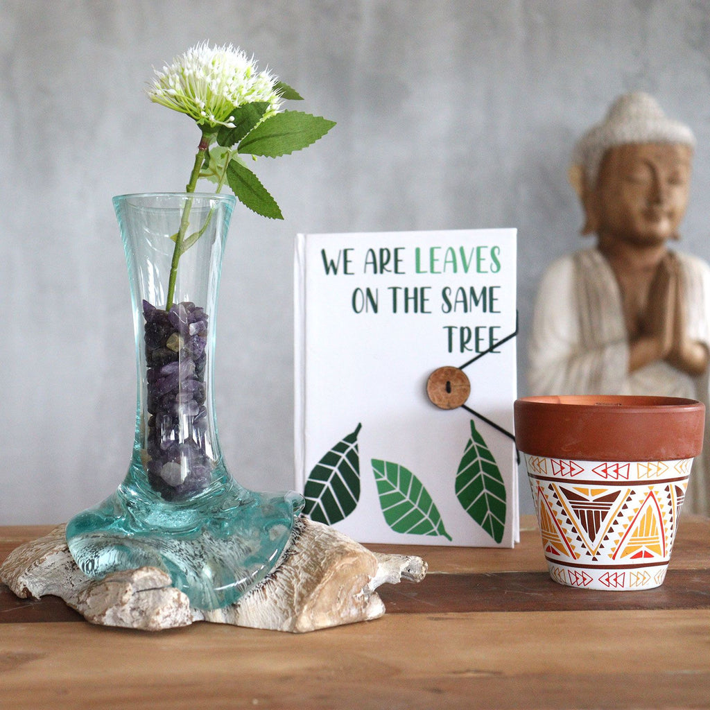 Molten Glass Vase on Whitewash Wood - Small – view 4