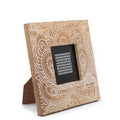 Small Mango Wood Picture Frame, Buddha, White