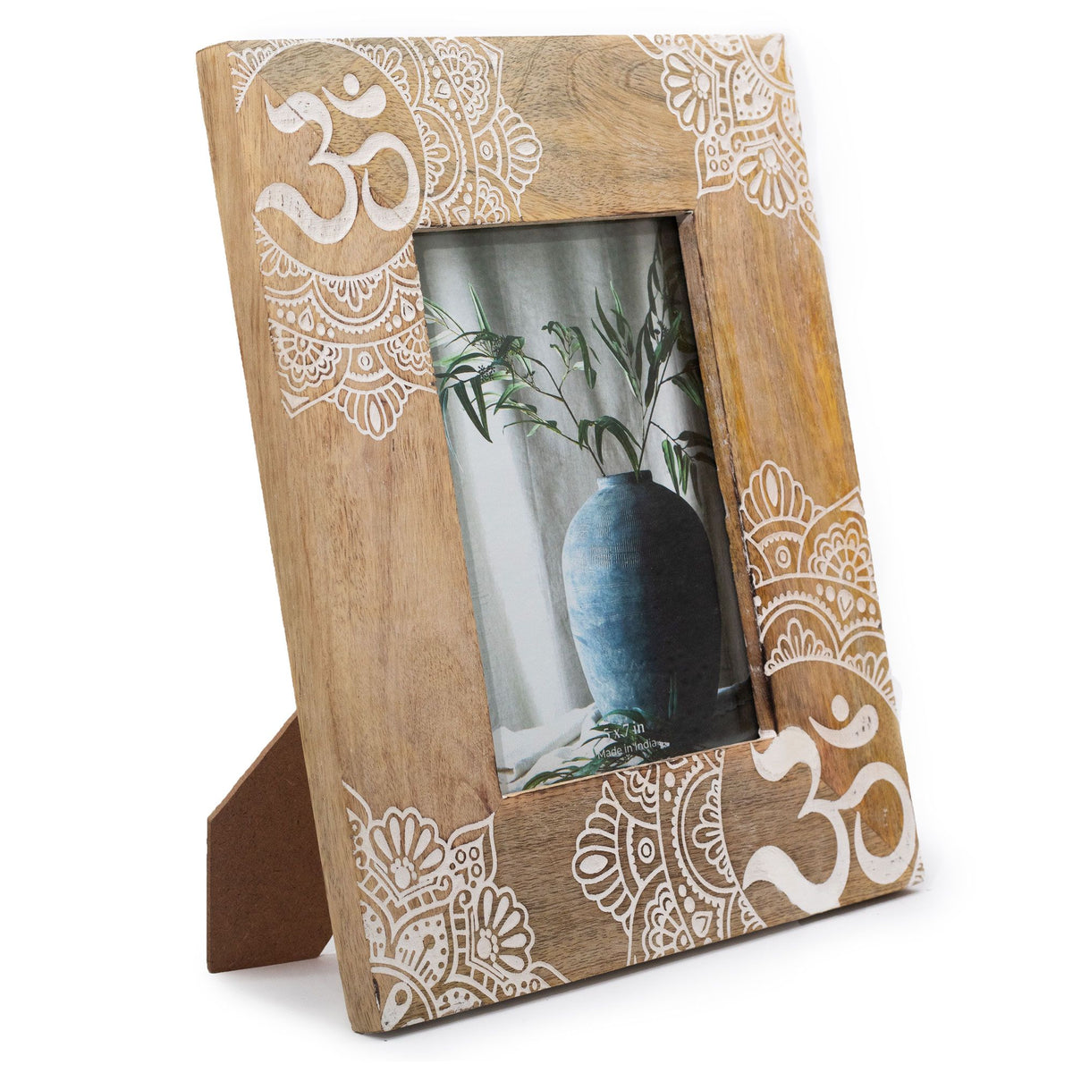 Large Mango Wood Picture Frame, Mandala, White