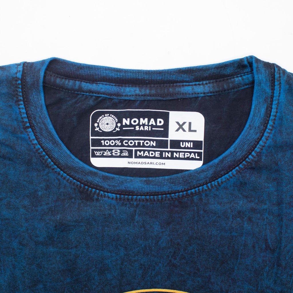 Nomad Sari Stonewashed T-Shirt - Stay Wild Moon Child - Blue - XL