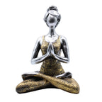 Yoga Lady Figure, Silver and Gold, 24 cm – view 2