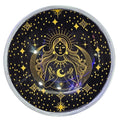 Triple Leg Enamelled Offering Plate - Gold Goddess on Black