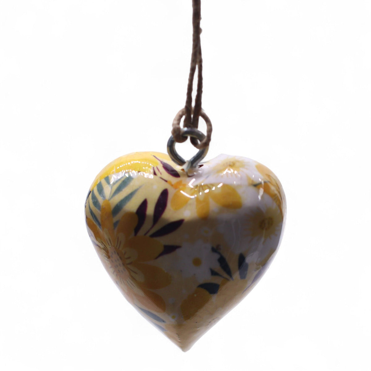 Large Wood Heart Decoration, Yellow Floral – view 6