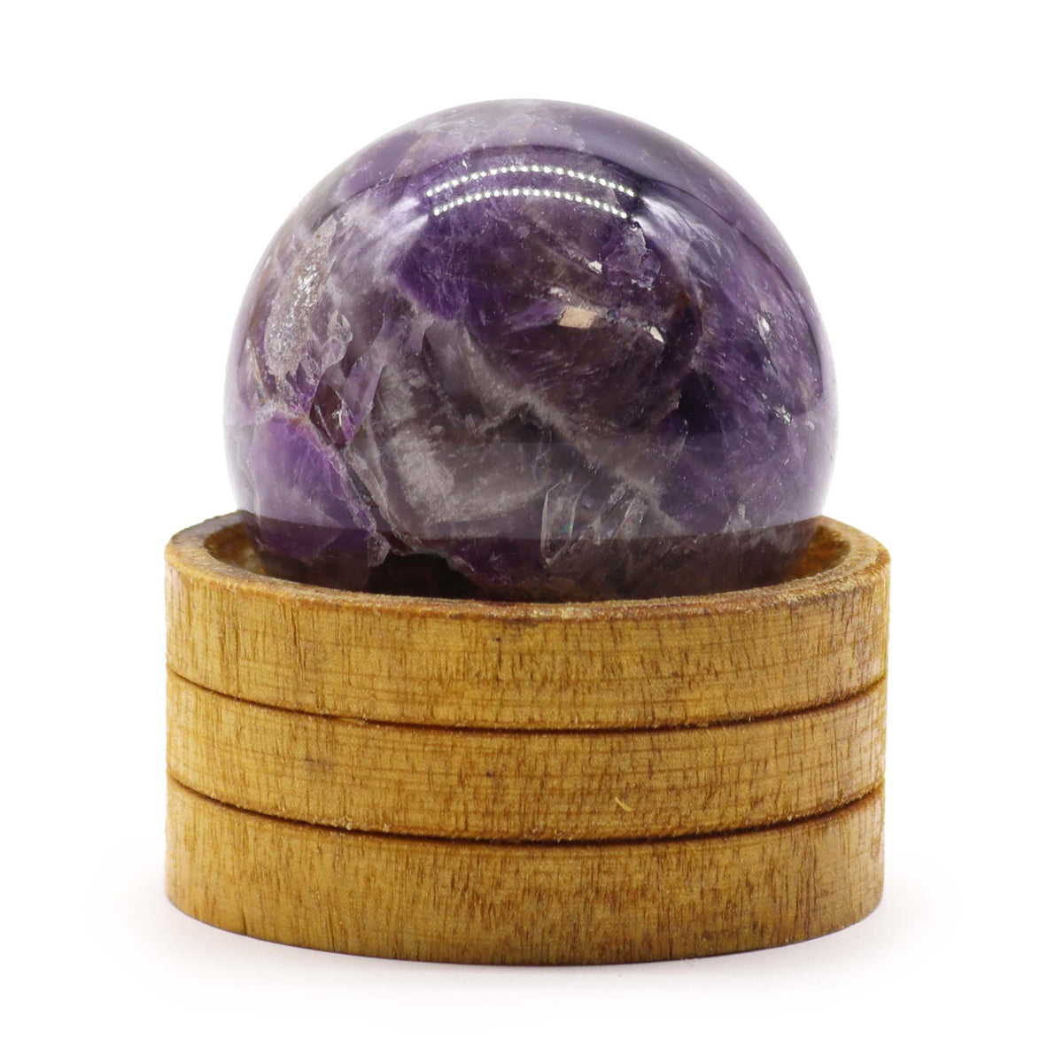 African Amethyst Gemstone Sphere 50mm with Stand