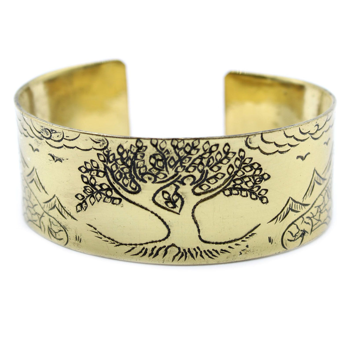 Solid Brass Tibetan Mantra Bracelet - Tree of Life – view 4