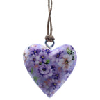 Large Wood Heart Decoration, Purple Flower – view 4