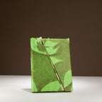 Lokta Bold Floral Notebook – Medium, Bamboo Lock – Moss Green – view 3