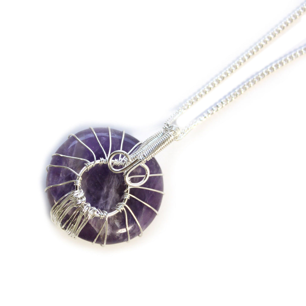 Tree of Life Amethyst Gemstone Necklace – view 2