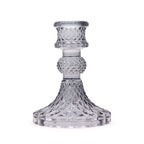 Vintage Pressed Glass Candle Holders - Midnight Grey Set of 2 – view 2