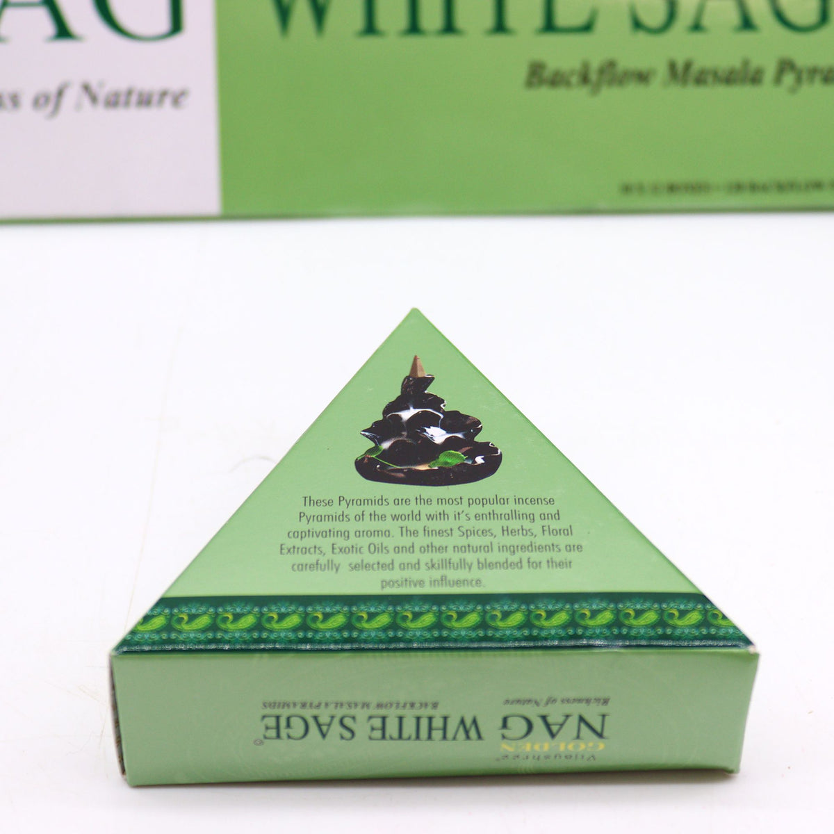 Jumbo Golden Nag White Sage Backflow Incense Cones, 10pk – view 2