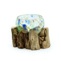 Molten Coloured Glass Bowl on Wood - Small