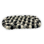 Felt Ball Oval Table Mat - 38x18cm Grey Multi Colour – view 3